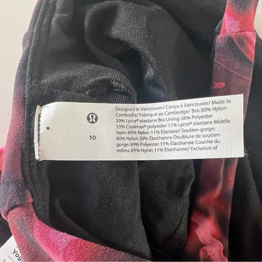 Lululemon Nulu Front-Darting Yoga Bra Intensity Pink Blossom Multi Size 10 NWT